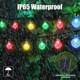 ELINKUME Solar String Lights,50 LEDs 7M/24Ft Multi-Color Crystal Globe 8 Modes Outdoor Garden Patio Porch | Lumora