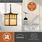 VAXCEL Mission 1 Light Bronze Outdoor Lantern Pendant Honey Glass | Lumora