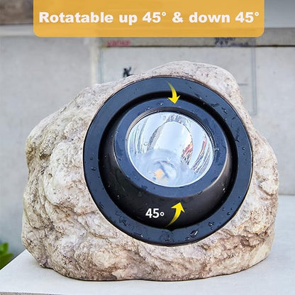 iKenta Solar Garden Lights Outdoor Decorative Fake Rock Lights, Dusk to Dawn Sensor IP65 Waterproof Solar Pathway, Solar Landscaping Light for Garden Yard Walkway Pathway Patio