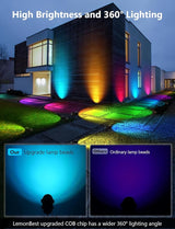 12W RGBW Color Changing Landscape Lights - Low Voltage LED Landscape Lighting, Remote Control Spotlight Outdoor | Lumora