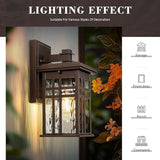 zeyu 12 Inch Patio Wall Light Fixture, 2 Pack Outdoor Modern Wall Lights, Die-Cast Aluminum, Oil Rubbed Bronze | Lumora