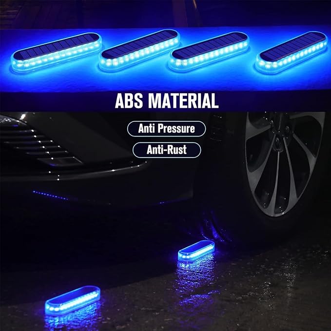 YiLaie Blue Solar Lights for Outside Auto ON/Off, Small Stick on Solar Strip Lights Outdoor Waterproof for Stair | Lumora