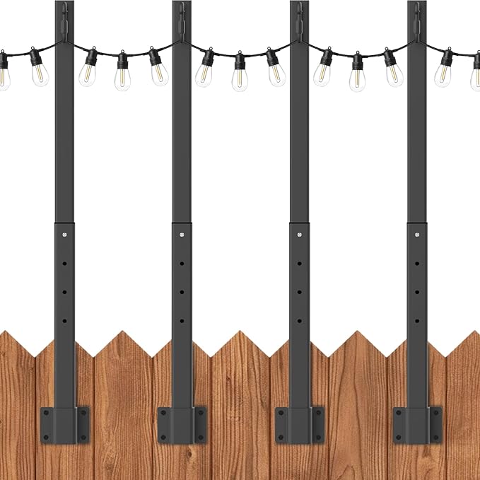 AILBTON 4 Pack 2.8Ft String Light Poles,Light Poles for Outside String Lights,Outdoor Light Poles with Fence | Lumora