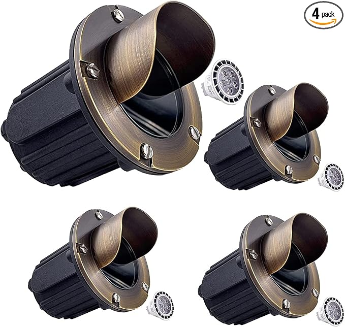 LED Low Voltage Landscape Lighting Well Lights 174 - Solid Brass In Ground Lights - Outdoor Security Flood Light | Lumora