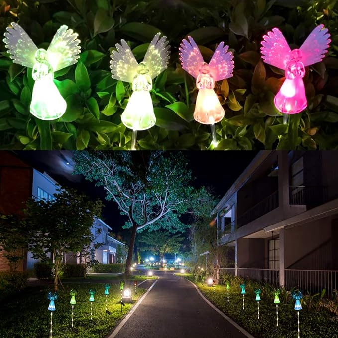 Qualife Solar Angel Lights Outdoor, Garden Gifts for Housewarming Mom Women,Solar Powered Decorative Lights for | Lumora
