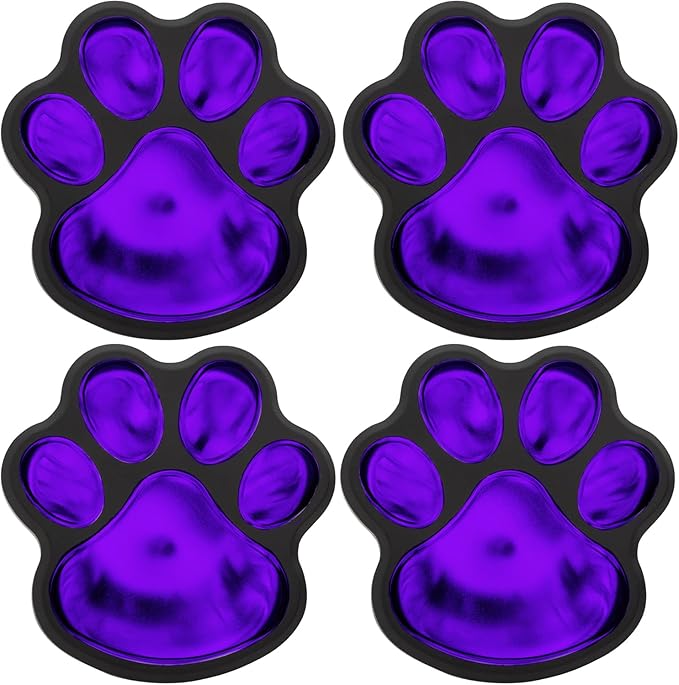 GreaterGood Paw Print Solar Ground Lights Outdoor LED Pathway Lights Color Changing Waterproof Garden Decor for Animal Lovers (Purple, One Size)