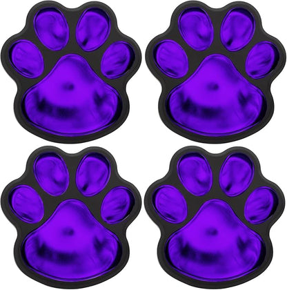 GreaterGood Paw Print Solar Ground Lights Outdoor LED Pathway Lights Color Changing Waterproof Garden Decor for Animal Lovers (Purple, One Size)