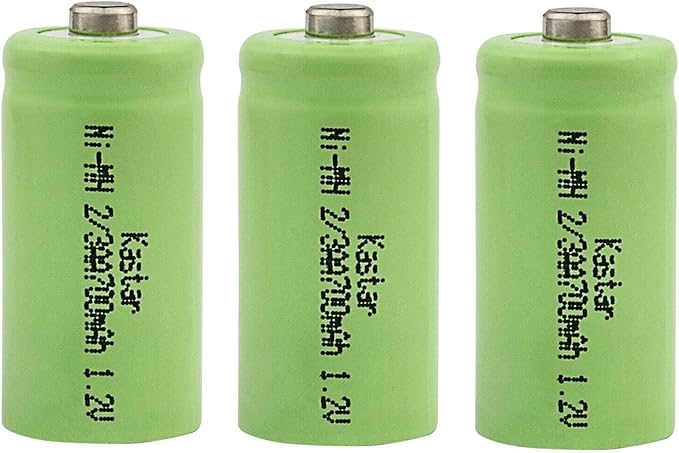Kastar 3-Pack Ni-MH Battery 2/3 AA Ni-MH 1.2V 700mAh Replacement for Solar Light, Solar Decorations, Solar Flowers, Holiday Solar Lights, Walmart lawn solar lights, Walmart pathway lights, Yard lights
