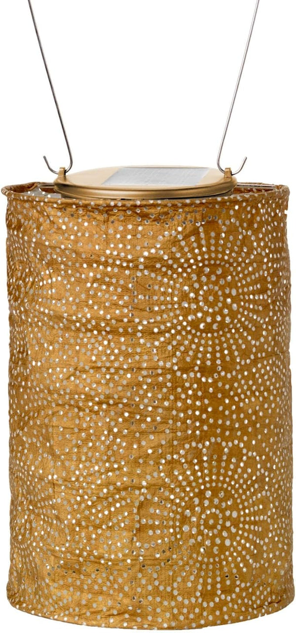 Soji Stella LED Outdoor Solar Lantern, Handmade with Weather-Resistant UV Treated Tyvek Fabric, Stainless Steel | Lumora