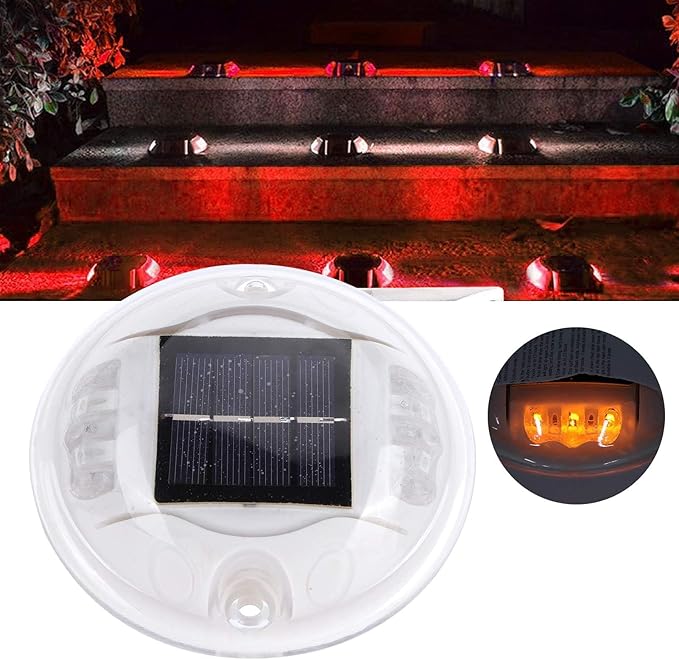 JEOZBM Solar Driveway Lights, Outdoor LED Solar Pathway Lights, Round Solar Deck Lights Step Markers Light for | Lumora