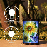Hanging Solar Lantern Outdoor Waterproof LED Solar Lights Sunflower Decorative Solar Lanterns Tabletop Lamp for | Lumora