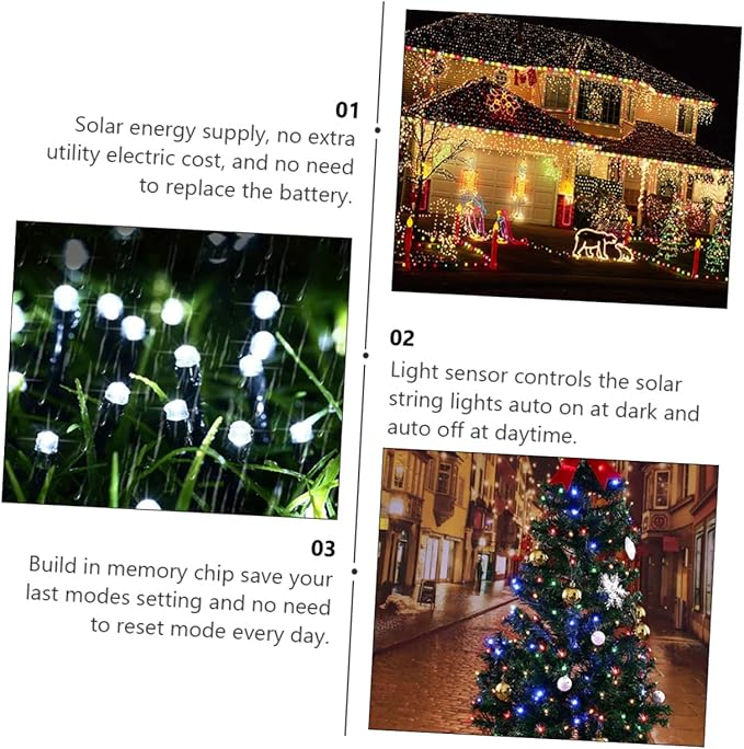 balacoo 2sets Solar Led String Lights Outdoor Garden Decor Led Solar Lights Auto Off Weatherproof | Lumora