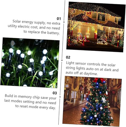 balacoo 2sets Solar Led String Lights Outdoor Garden Decor Led Solar Lights Auto Off Weatherproof
