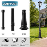 Universal Outdoor Post Light Pole, Black Cast Aluminum Pole with 2.36" Fitter Mount, 79in Tall Traditional Street | Lumora