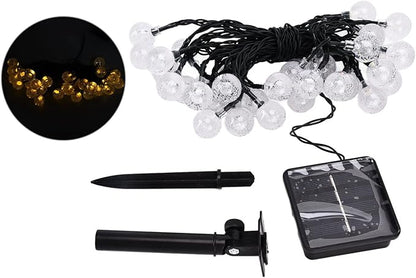 21ft 30LED Bubble Balls Solar Power Outdoor String Lights Watertight High Temperature Resistant for Tree, Solar String Light, Patio, Garden, Party Yard Lawn Decoration, Solar String Light, 21ft 3