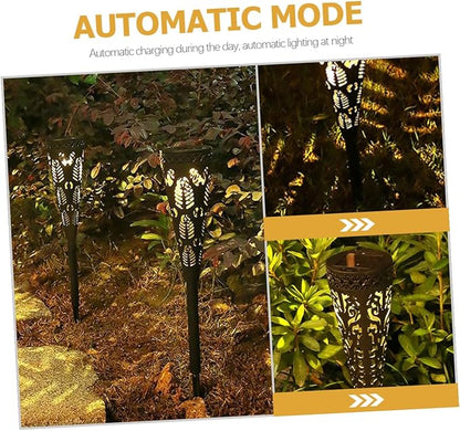 Homoyoyo 4pcs Solar Pathway Lights Outdoor Waterproof Lawn Garden LED Solar Yard Lights with Warm White Projection for Patio and Walkway
