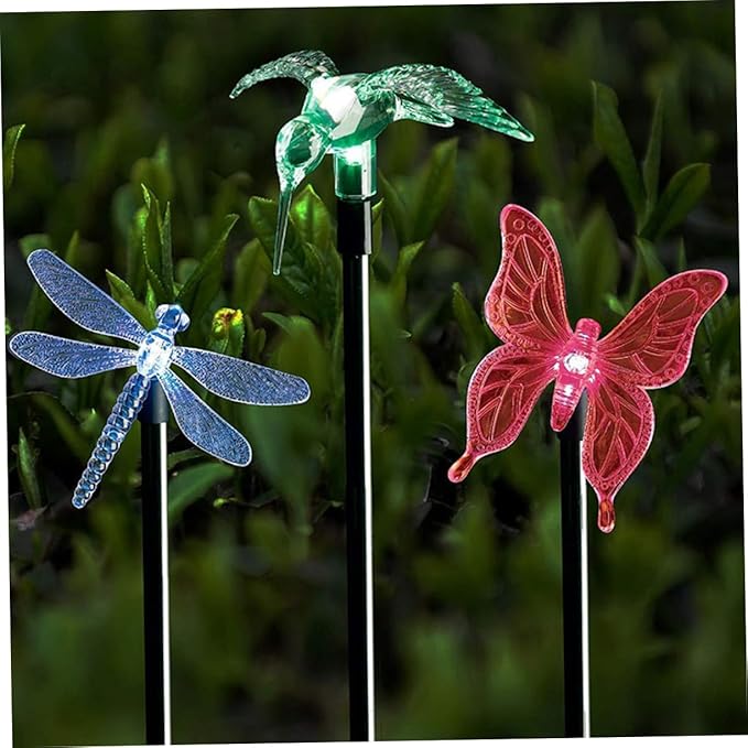 Uonlytech 2pcs Solar Lawn Decor Solar Stick Lamps for Garden Pathway for Unique Landscape Lighting