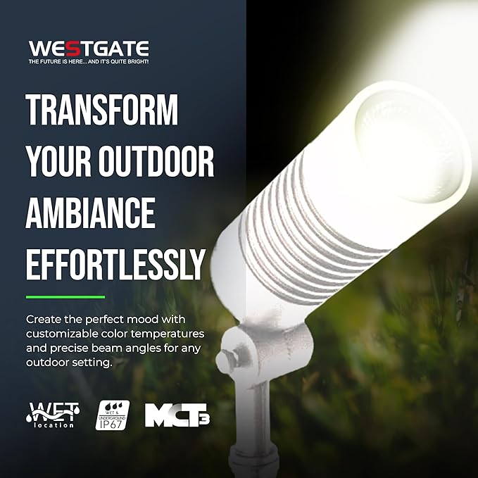 Outdoor Landscape Spotlights – 3000K/4000K/5000K Color Changing Options in Aluminum Housing – 120 Voltage | Lumora