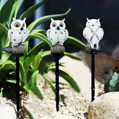 Solar Pathway Lights Outdoor, Owl Design Solar, Warm Light 44cm - Energy Saving Solar Powered, Waterproof Landscape Lighting for Patio Yard Driveway