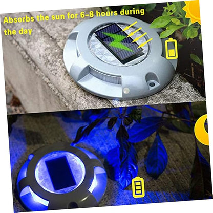SUPVOX Solar Ground Lights: Aluminum Alloy Automatic Led Solar Driveway Lights for Garden Walkway in-Ground Lighting