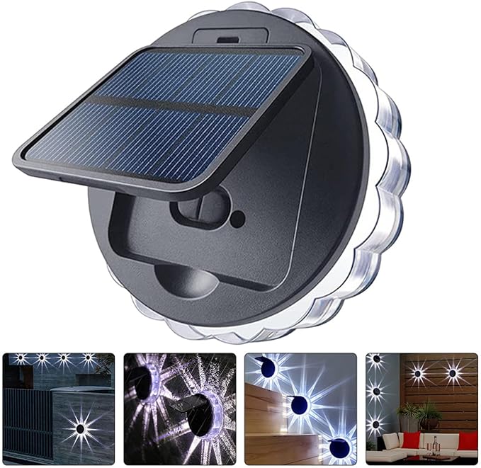 Homoyoyo 2pcs Solar Powered Garden Wall Lights White LED Solar Lamps for Outdoor Patio Yard Fence Lighting Light | Lumora