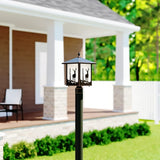 VAXCEL Bryce 1L Bronze Rustic Outdoor Deer Tree Post Light White Glass | Lumora