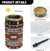 Red Western Aztec Solar Lights for Outdoor,Waterproof Solar Lantern for Outside,Flameless Solar Garden Stake Lights | Lumora