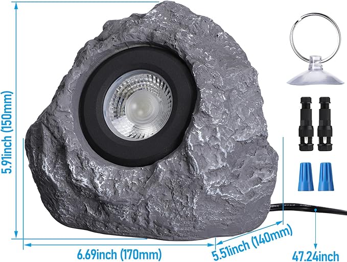 LEONLITE 5CCT LED Rock Lights Outdoor, 5W Low Voltage Landscape Spot Light for Garden, Yard, Decorative Stone | Lumora