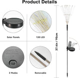 Solar Garden Lights Outdoor, 2 Pack 120 LED Twinkling Firework Lights Decorative with 2 Modes, Outdoor Waterproof | Lumora