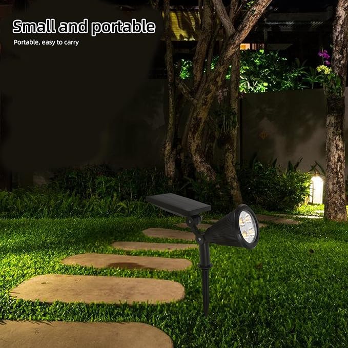 minkissy Solar Landscape Spotlights Outdoor Waterproof Solar Powered Yard Lights with 4 Warm LED Bulbs 3 Lighting | Lumora
