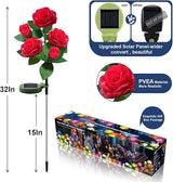 Solar Flower Lights Outdoor - Upgraded New Material Two Modes Realistic LED Solar Powered Waterproof Lights with 5 | Lumora