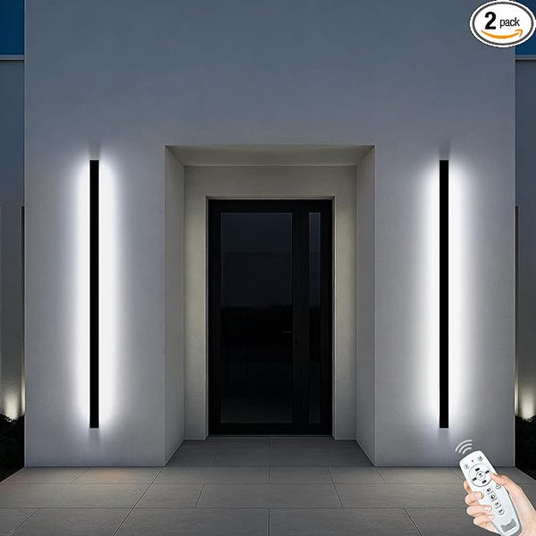 92.5 Inch Outdoor Wall Lights Set of 2, 3000-6000K Linear Modern Wall Sconce IP65 Waterproof, 3CCT Color Selectable | Lumora