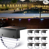 TIJNN Solar Lights outdoor-10 Pack Solar Deck Lights, Waterproof Backyard Lights，for Outdoor Stairs, Step, Fence | Lumora