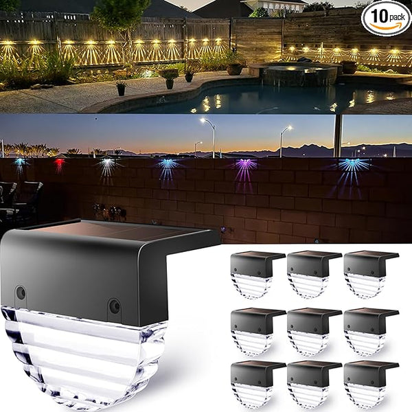 TIJNN Solar Lights outdoor-10 Pack Solar Deck Lights, Waterproof Backyard Lights，for Outdoor Stairs, Step, Fence | Lumora
