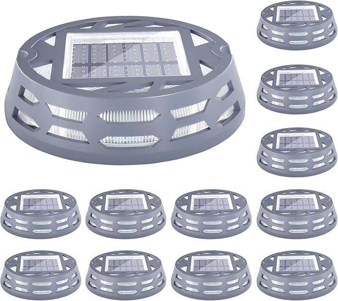 Solar Deck Lights Outdoor Driveway Marker Dock LED Light,3 Lighting Modes,Warm/Bright White and Blue IP67 | Lumora