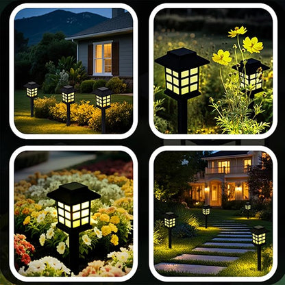 Anern Solar Pathway Lights Outdoor, 4 Pack Waterproof LED Walkway Landscape Light - Provides 6-12 Hours Illumination for Garden, Yard, Patio, Driveway & Landscape Lighting (Warm White)