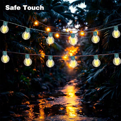 Afirst Solar Outdoor String Lights 15FT with 25 LED Bulbs Waterproof Patio Lights for Garden Backyard Porch Balcony (Green)