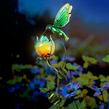 TERESA'S COLLECTIONS Glass Flower Bird Pathway Solar Outdoor Light for Garden Decor, 39'' Tulip and Hummingbird | Lumora