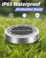 Mini Solar Ground Lights Outdoor 16 Pack Waterproof Upgraded Anti-Rust Solar Flat Garden Lights Stainless Steel | Lumora