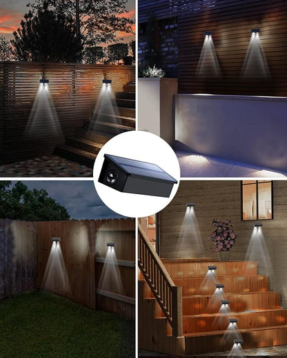 Solar Fence Lights Outdoor Waterproof LED Spot Lens for Step, Wall, Deck, Patio, Yard, Rail, Garage, Pool, Stair, Balcony, Walkway, Garden Landscaping Enhanced Security Easy Install Cool White 12 pack