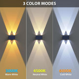 Solar Fence Lights,12Pack Solar Lights Outdoor 2700/4500/6000K 3 Mode Up & Down Solar Wall Lights Waterproof 100 | Lumora