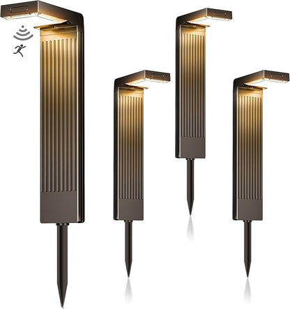 3 Color in 1 Solar Pathway Lights Outdoor 6Pack + Motion Sensor Solar Pathway Lights Outdoor 4Pack