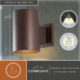 VAXCEL Chiasso Modern Outdoor Porch Light, 5" W x 7.25" H Bronze Cylinder Wall Sconce, Waterproof Dark Sky Wall | Lumora