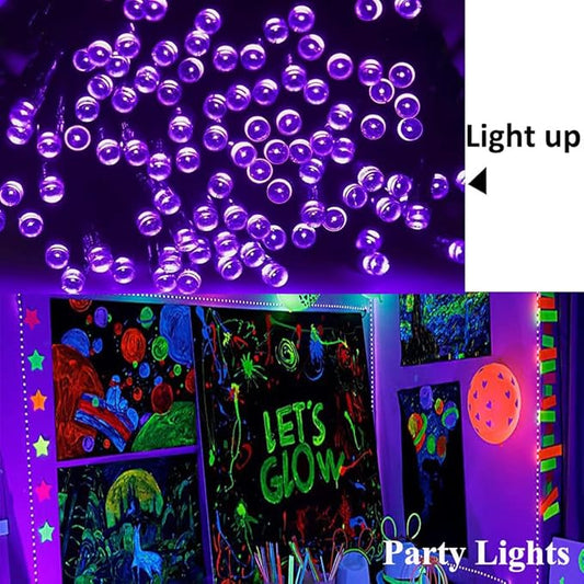 FULLBELL Black Light String Lights Blacklight 100 LEDs 33 Feet Black Lights for Glow Party, Blacklights for Birthday Party Halloween Christmas Bedroom (Purple)
