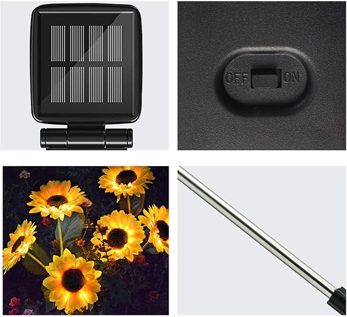 Sunflower Solar Lights,Waterproof Pathway Lamp - Solar Sunflowers Outdoor Waterproof | for Backyard Patio Driveway Walkway Lawn Flowerbed Garden Trees Yard Porch