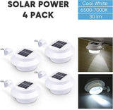 Yescom Solar Gutter Light Outdoor Waterproof 3 LED Deck Fence Lights with Bracket Wall Garden Stair Step Yard White | Lumora