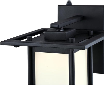 Westinghouse 6361100 Clarissa One-Light Led Outdoor Wall Fixture with Dusk to Dawn Sensor, Textured Black