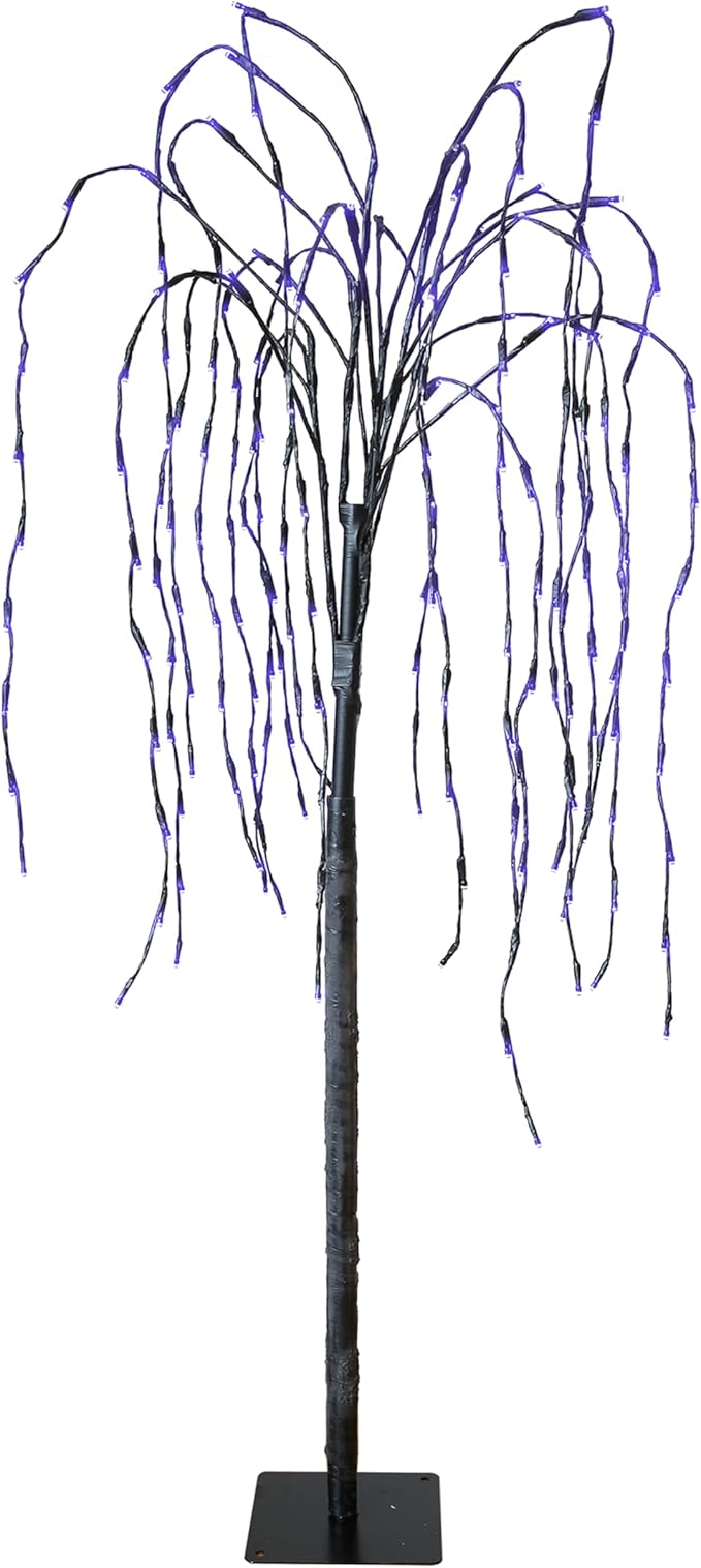 FUCHSUN 4.6 FT 200 LED Solar Lighted Willow Tree Outdoor, Light Up Weeping Willow Tree Garden Pathway Lights | Lumora