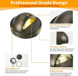 Gardenreet Low Voltage Deck Lights - Landscape Solid Brass Step Lights Outdoor, 12V LED Hardwired Waterproof, Round | Lumora