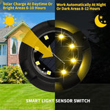 Solar Ground Lights Outdoor Waterproof, 8 Pack 12 LEDs Solar Garden Disk Lights Landscape Lighting for Outside | Lumora